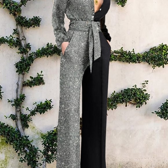 Elegant Flower Lace Mesh Long Sleeve Party Jumpsuit - Picture 5 of 5